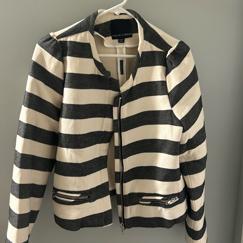 Harlowe and Graham zipper blazer